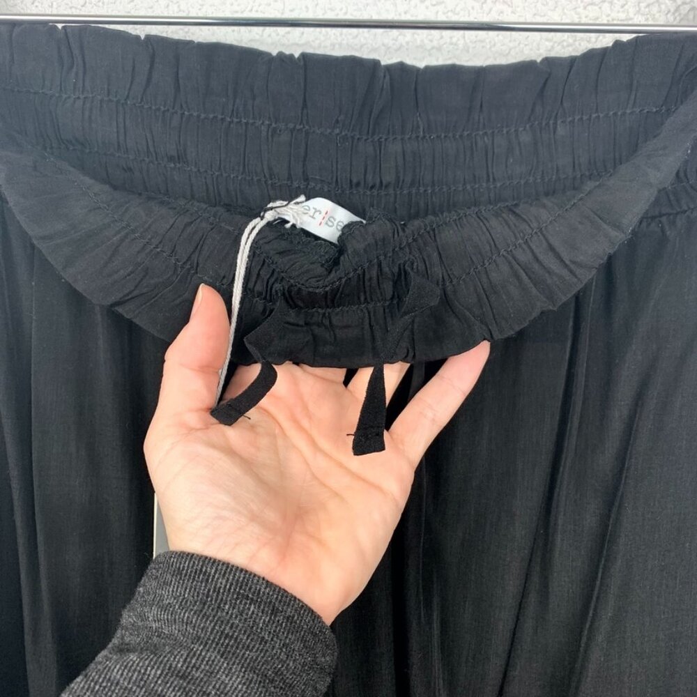 mer sea | Tulum Wide Leg Lightweight Pant Black - Picture 5 of 7